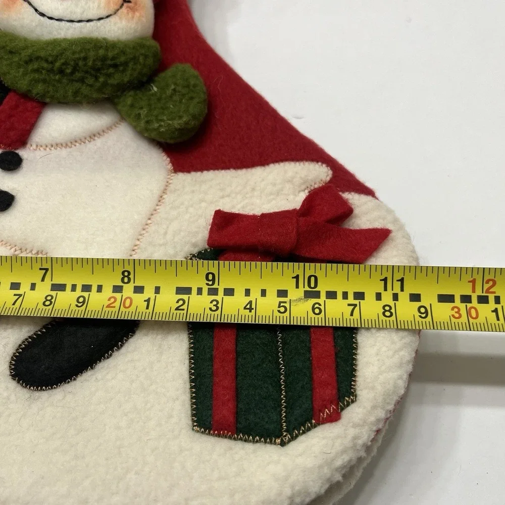 Christmas Stockings Set Of 3 Plush Reindeer Bear Snowman Knitted Embroidered 18